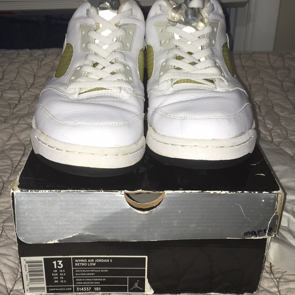 WMNS Air Jordan 5 Retro White Metallic Low 13/11.5